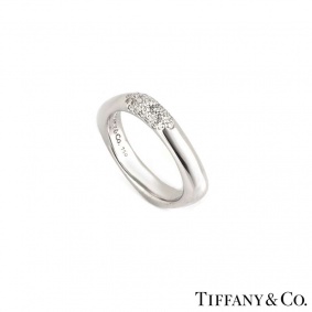 Tiffany & Co. 18k White Gold Pave Set Diamond Ring 0.25ct Tiffany & Co. 18k White Gold Pave Set Diamond Ring 0.25ct